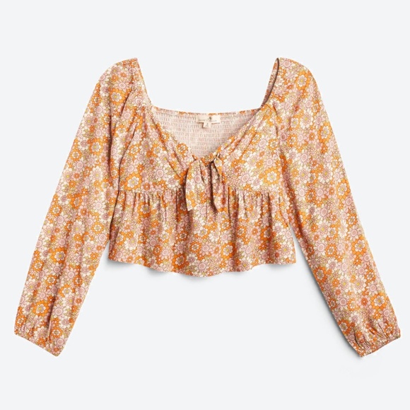 DAISY & DELILAH Calder Tie Front Cropped Top - Picture 1 of 15